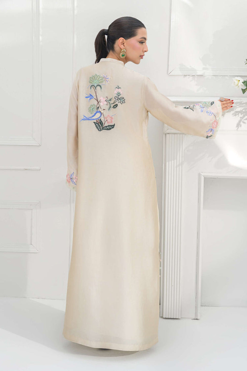 Ivory Silk Embroidered Suit Sets