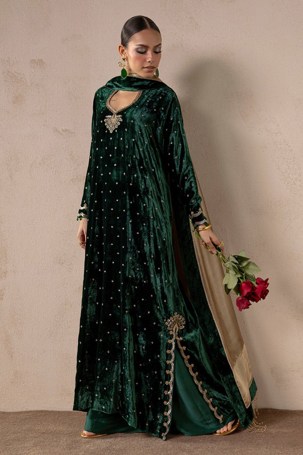 Jade Night Velvet Suit Set