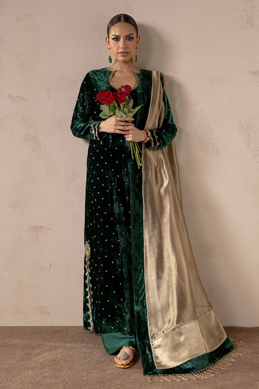 Jade Night Velvet Suit Set