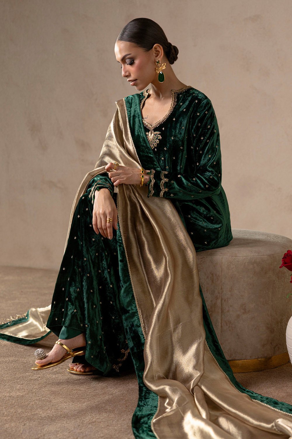 Jade Night Velvet Suit Set