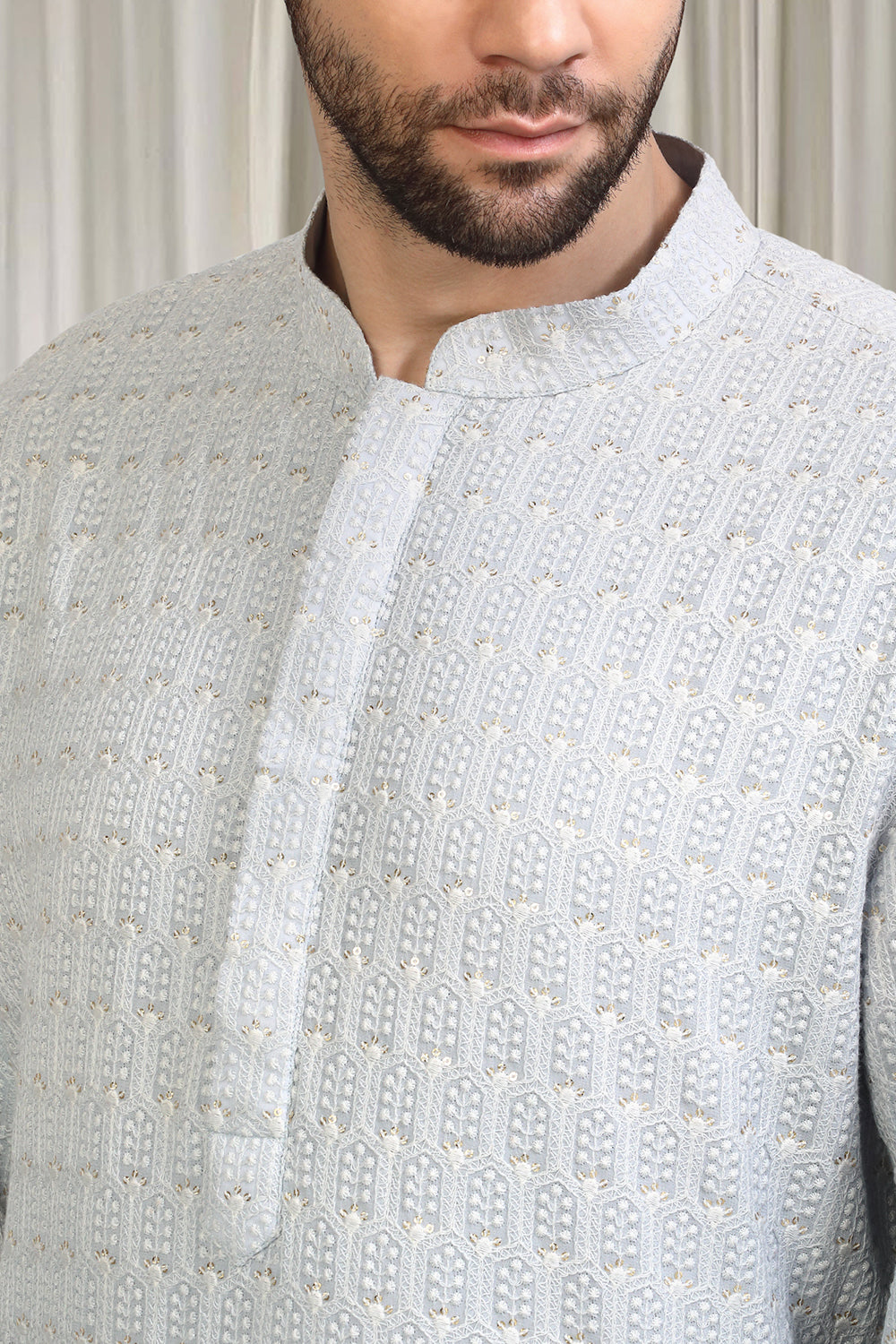 Jalsa All Over  Embroidered Kurta With Back Elastic Pants