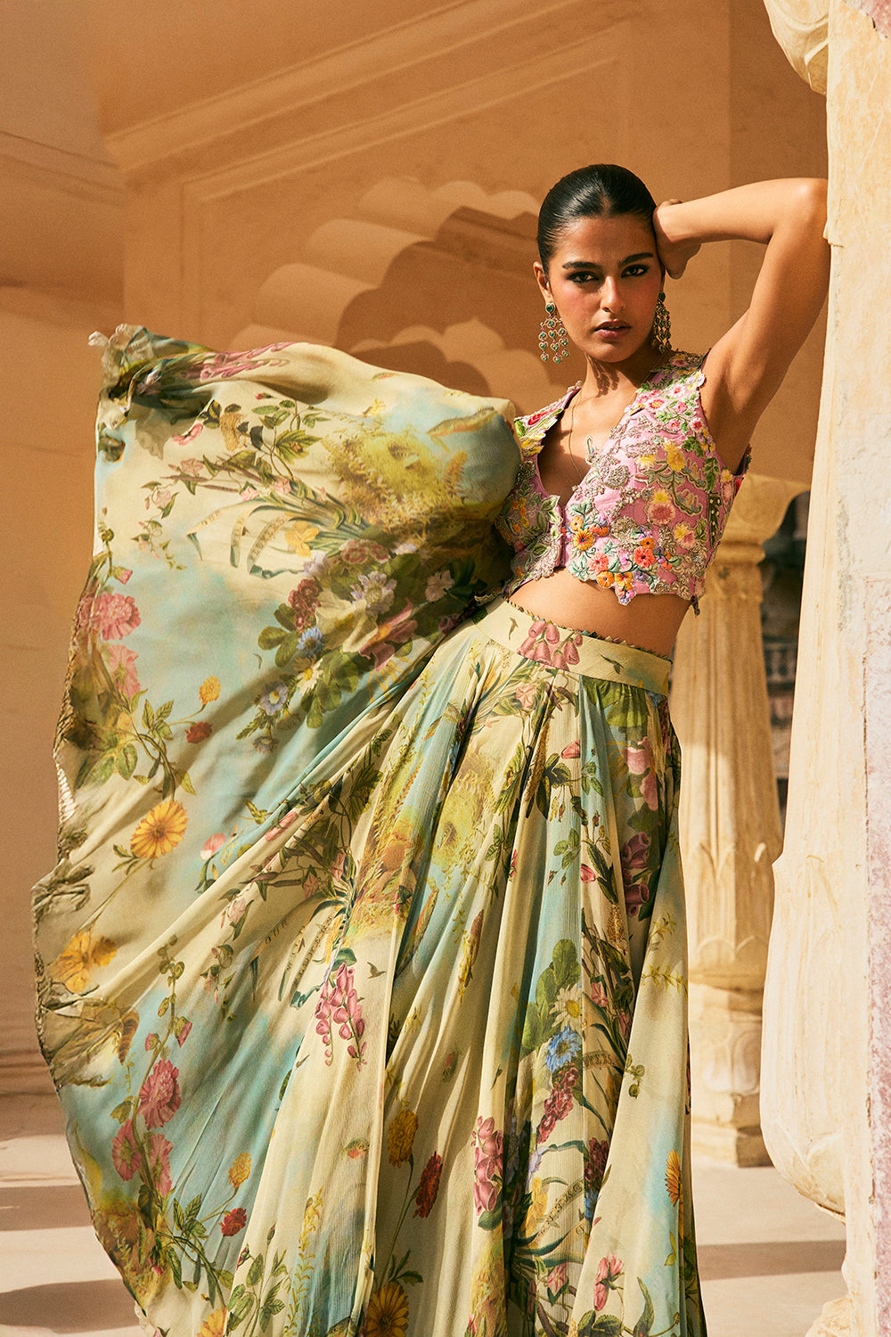 Janhvi Applique Skirt Set