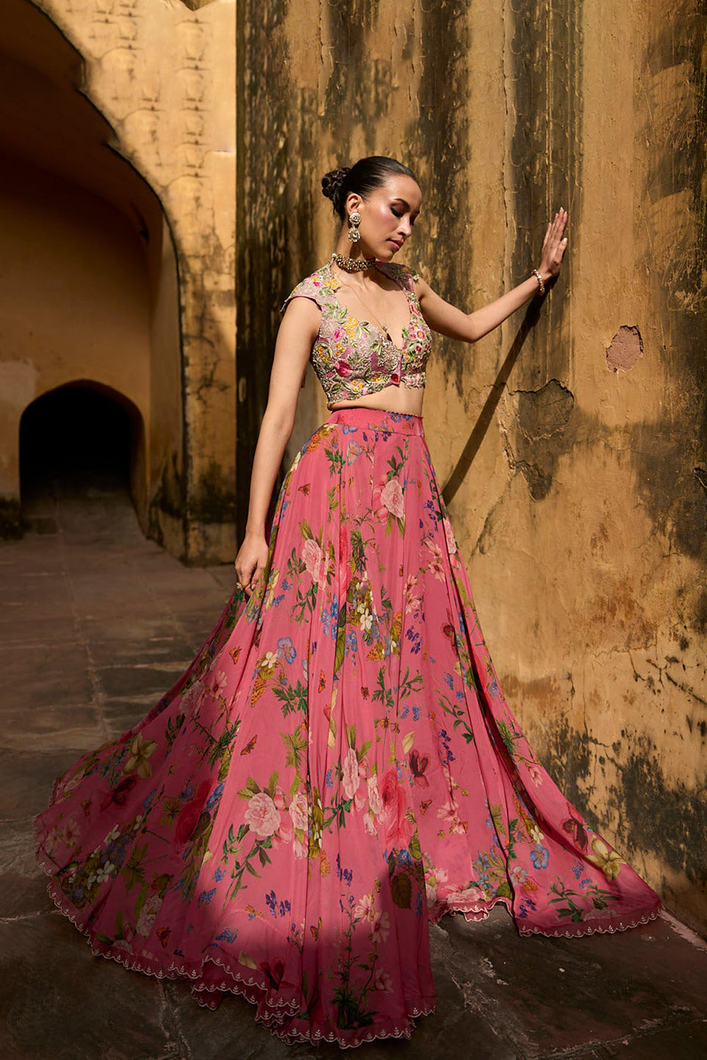 Janhvi Applique Skirt Set