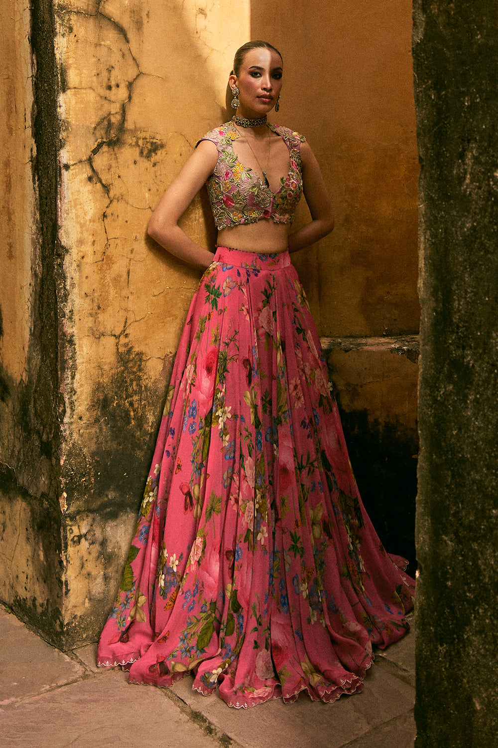Janhvi Applique Skirt Set