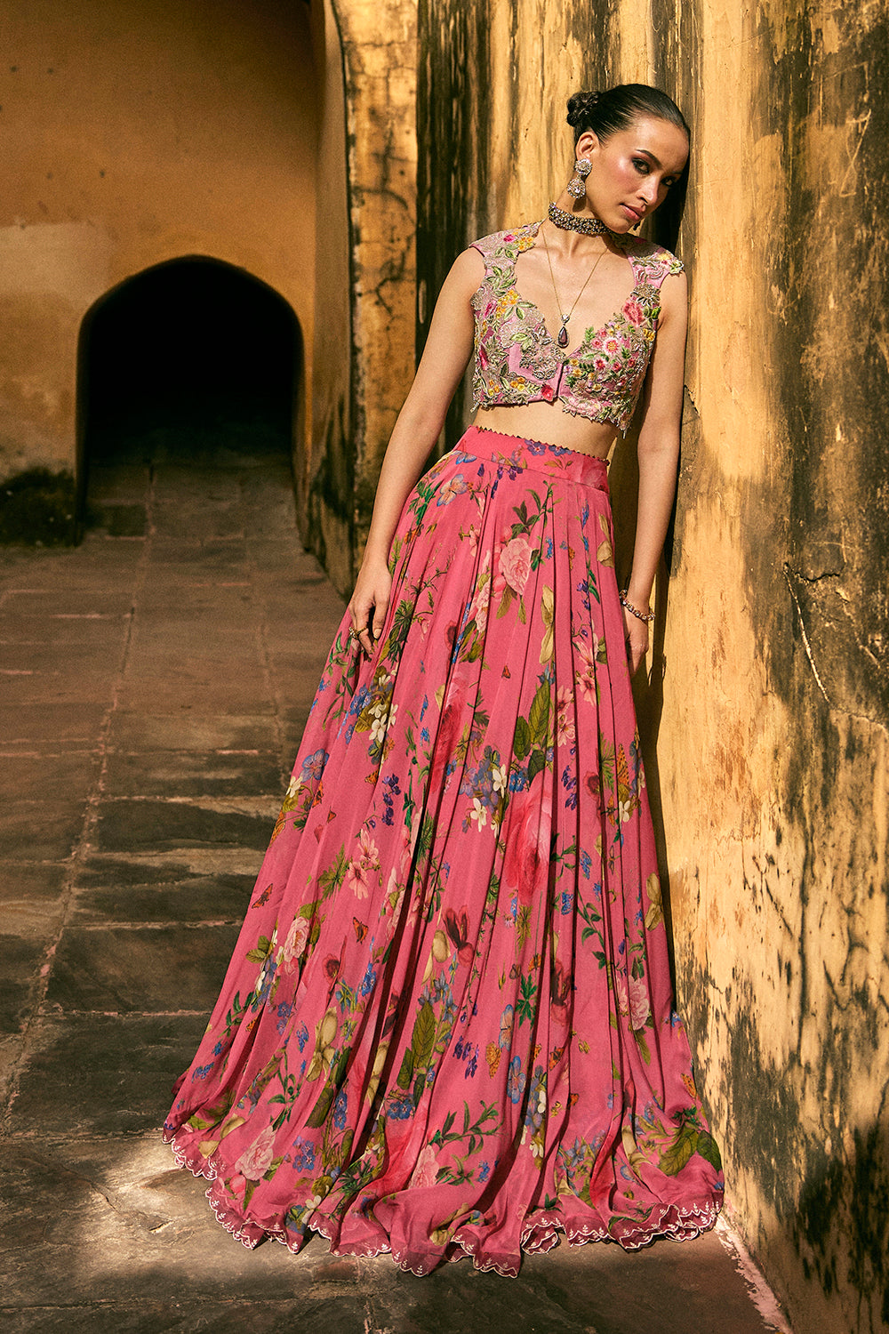 Janhvi Applique Skirt Set