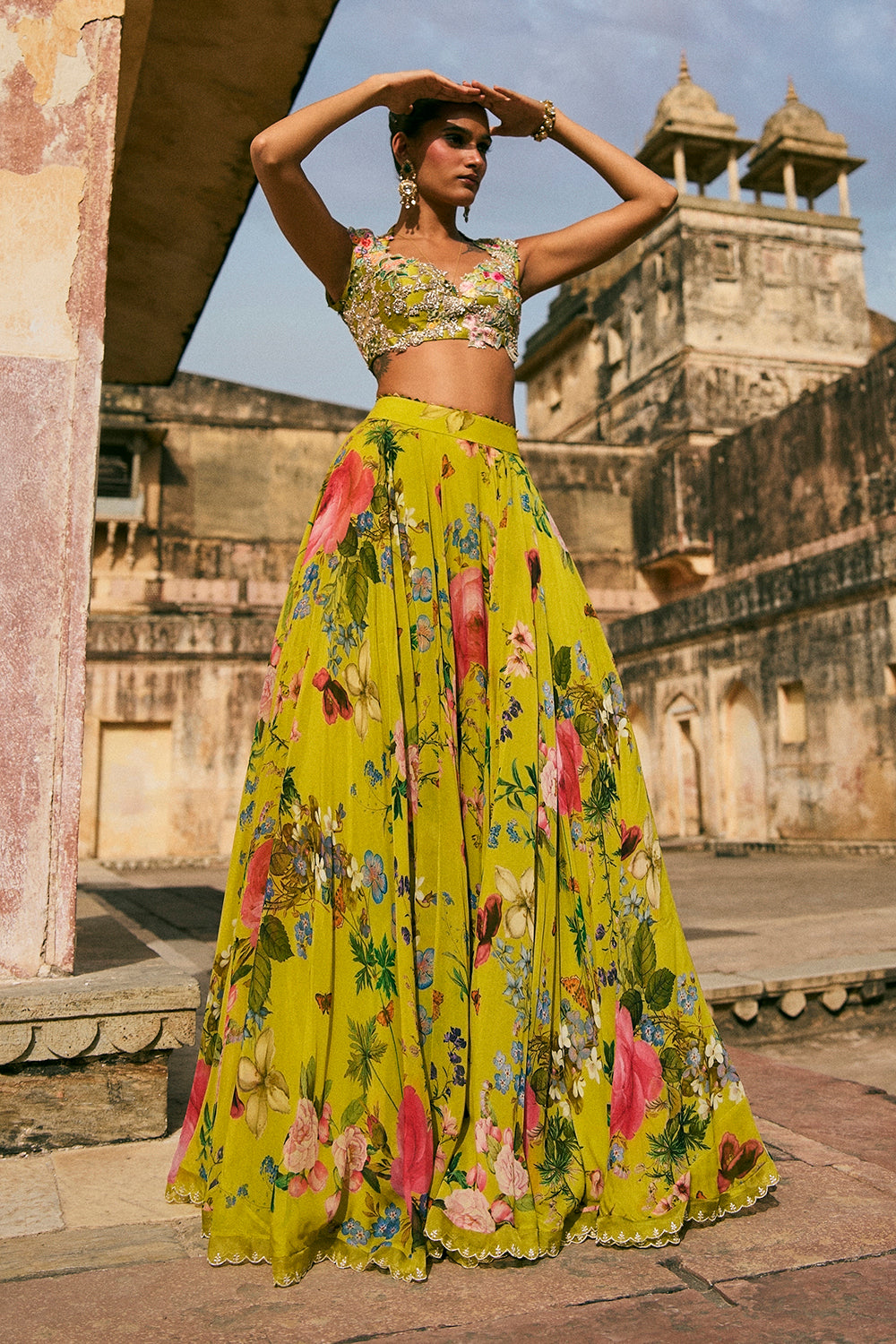 Janhvi Applique Skirt Set