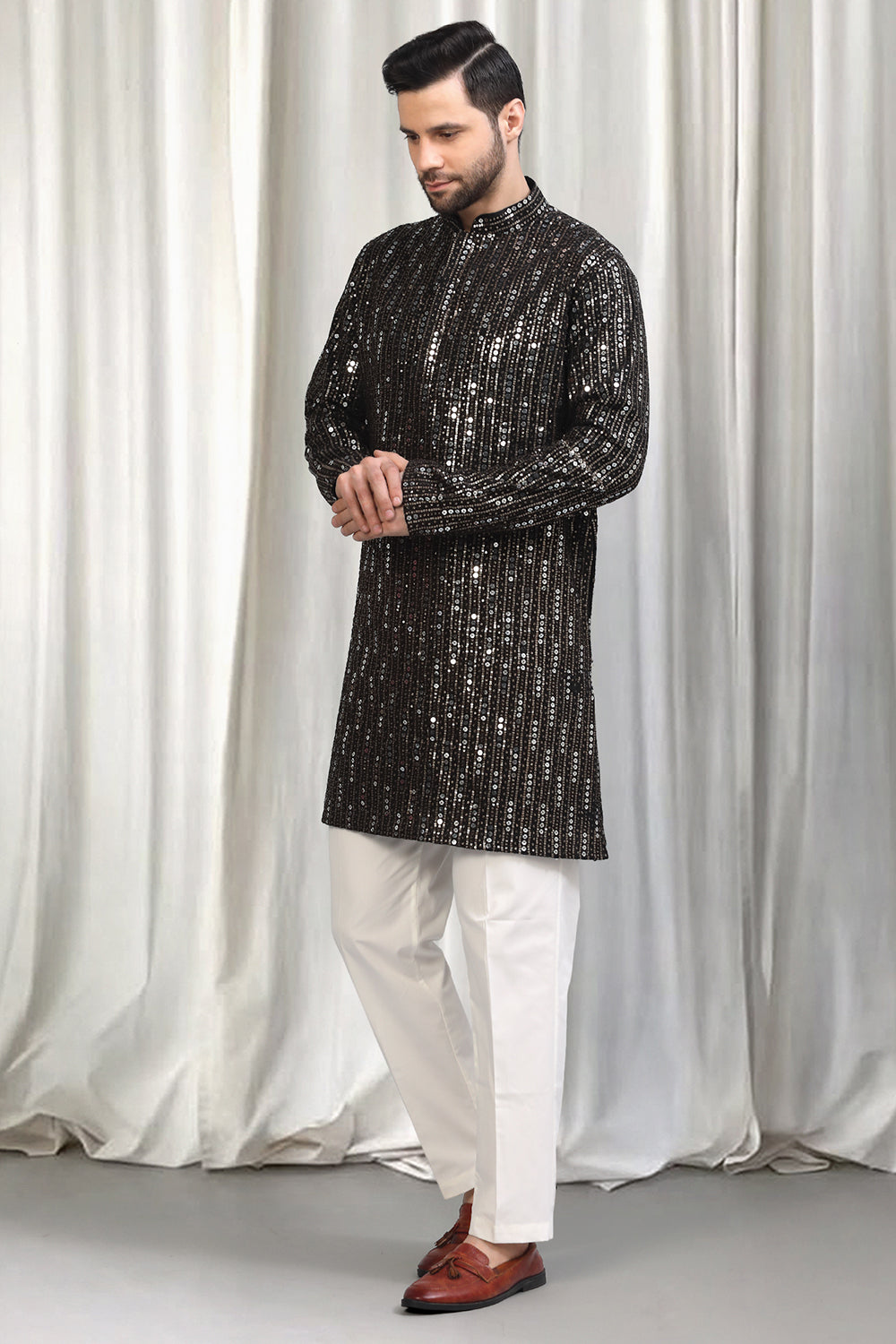 Jhilmil Embroidered Kurta With  Back Elastic Pants