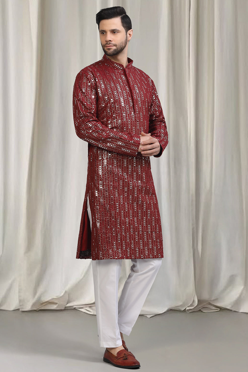 Jhilmil Embroidered Kurta With Back Elastic Pants