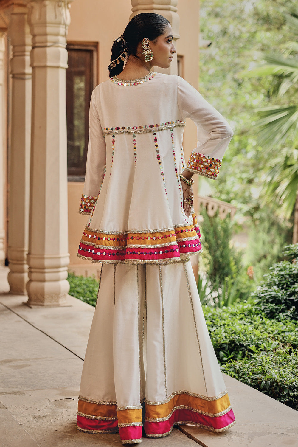 Jugni Ivory Sharara Set