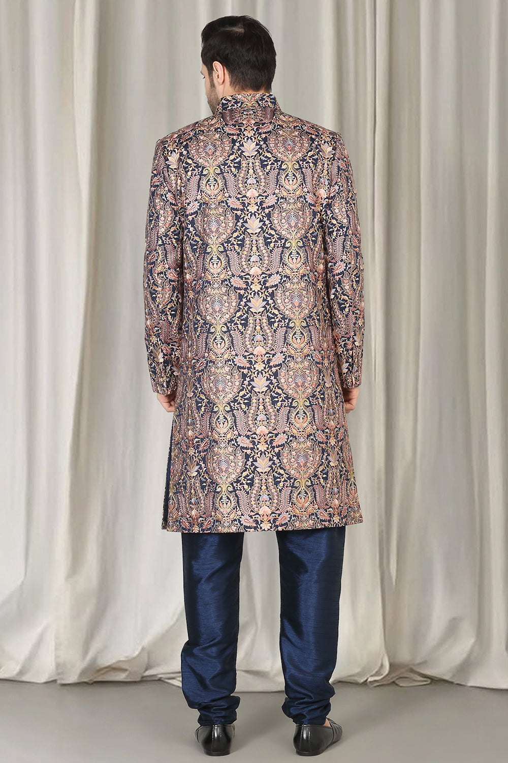 Kashmiriyat Sherwani Set With Kurta , Dupatta And Pants
