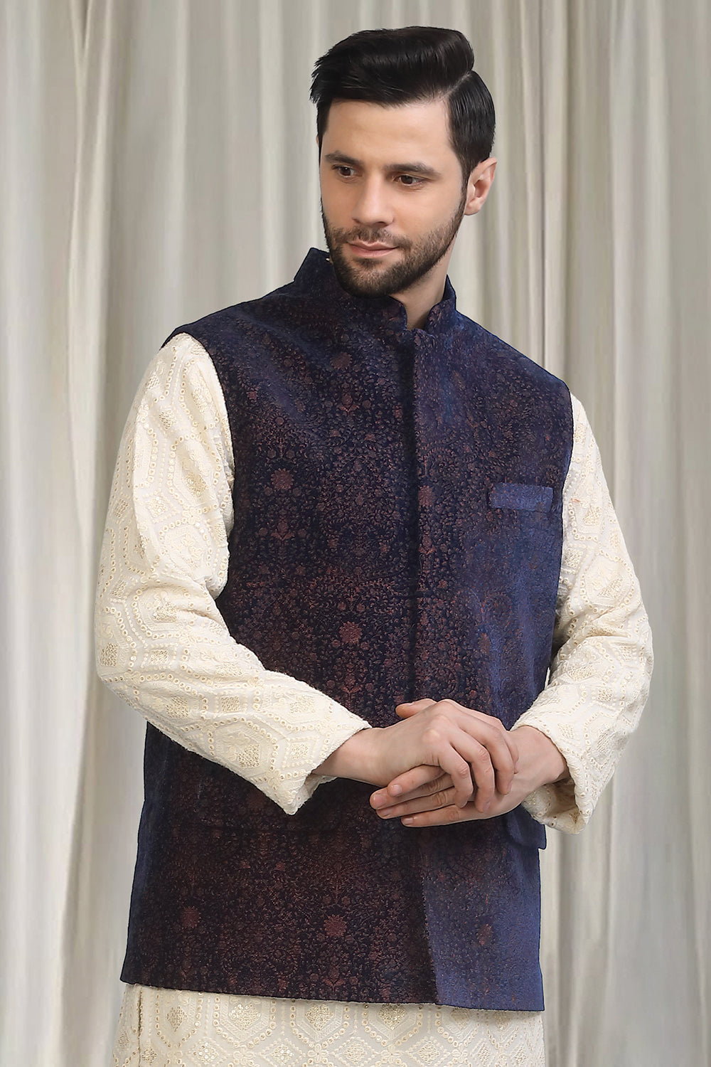 Khaas Intricate  Embroidered Velvet Bandi Only