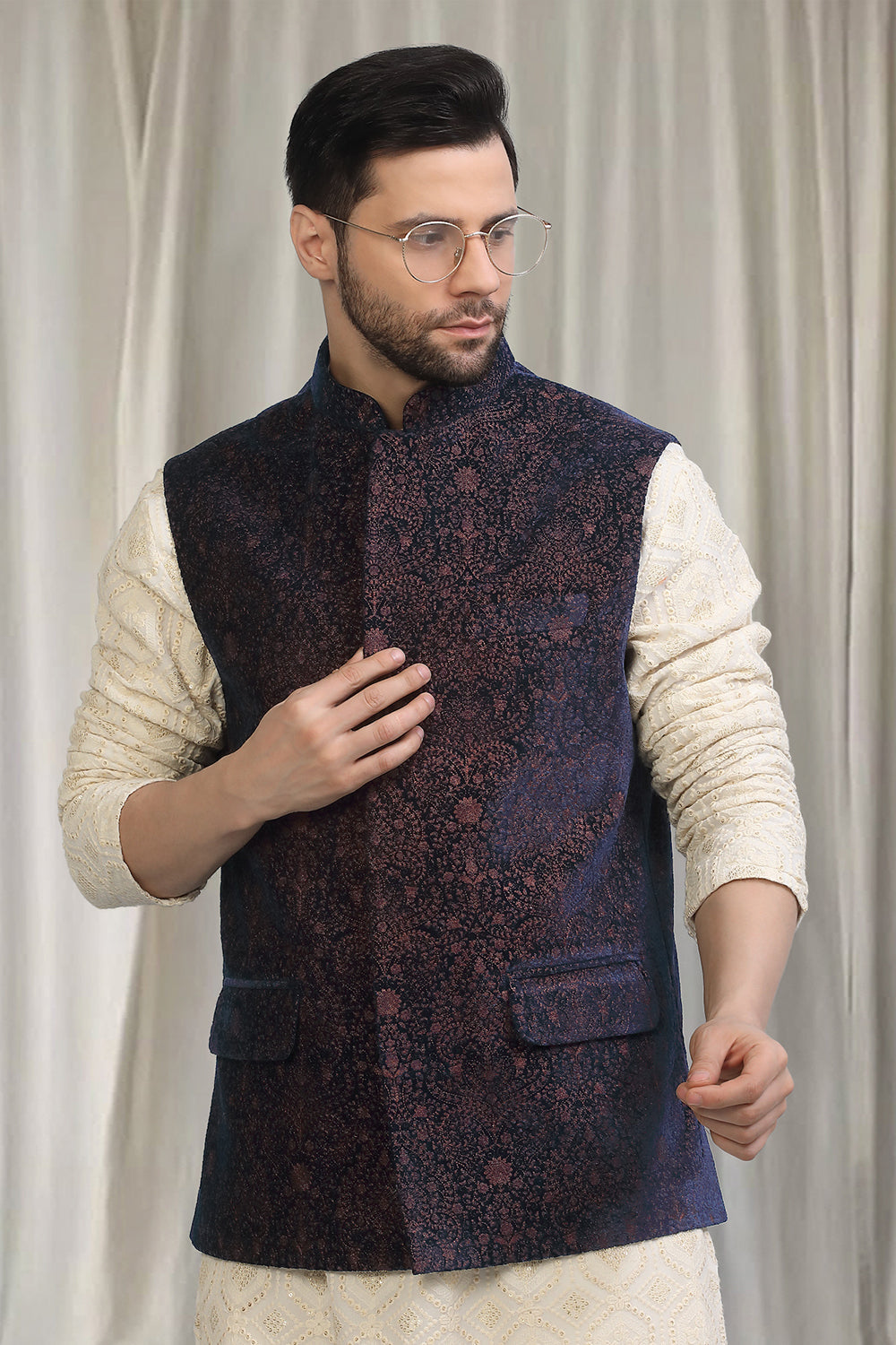Khaas Intricate  Embroidered Velvet Bandi Only