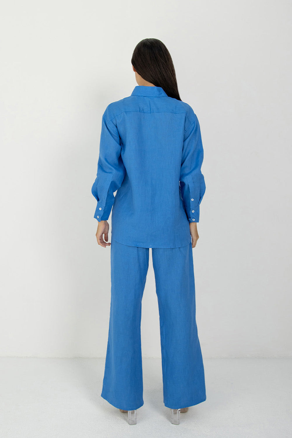 Khushboo & Pankaj Azure Blue Linen Relaxed Co-Ord Set