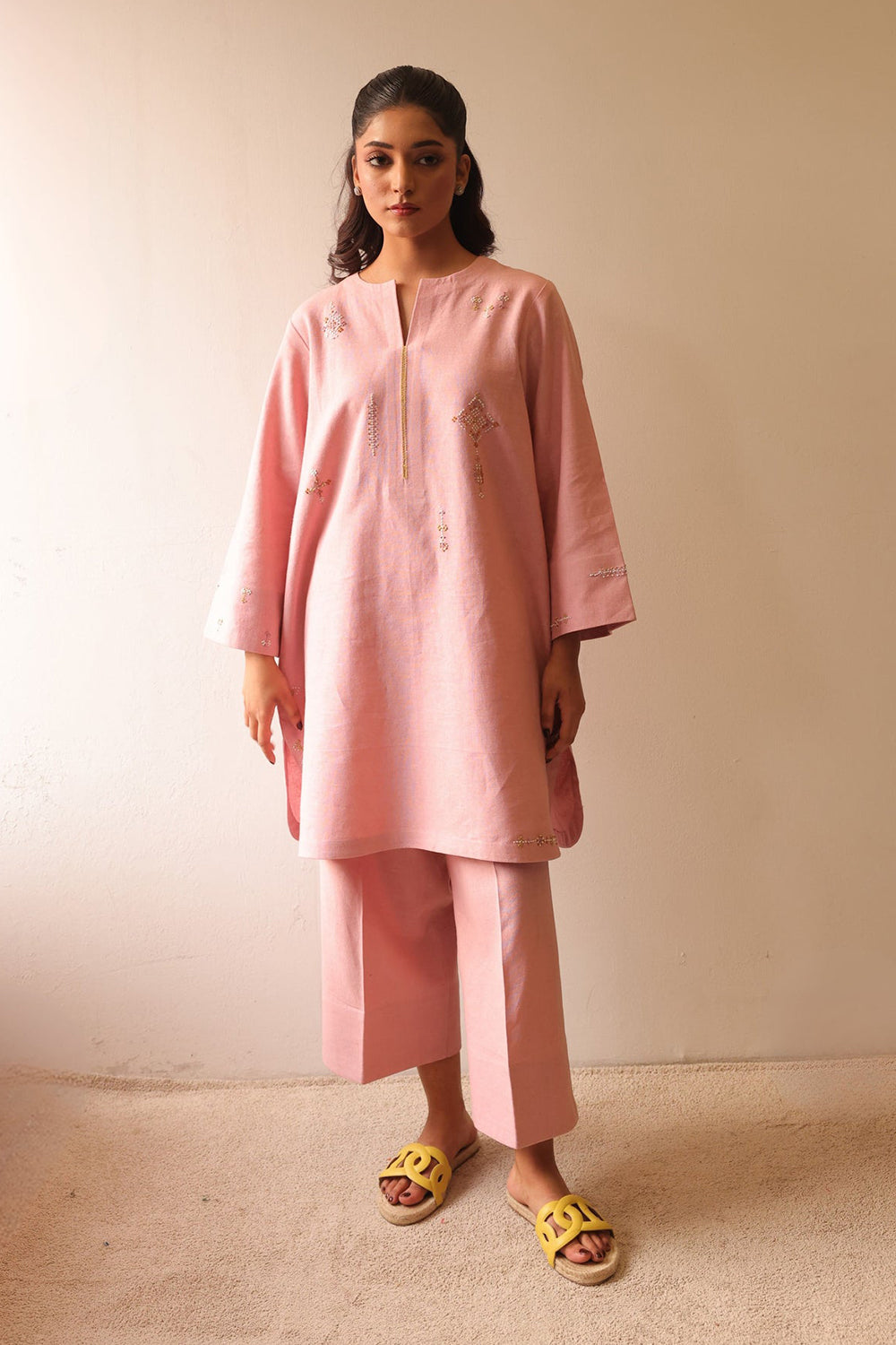 Khushboo & Pankaj Blush Petal Embroidered Kurta Set
