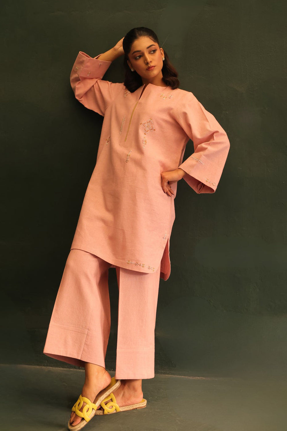 Khushboo & Pankaj Blush Petal Embroidered Kurta Set