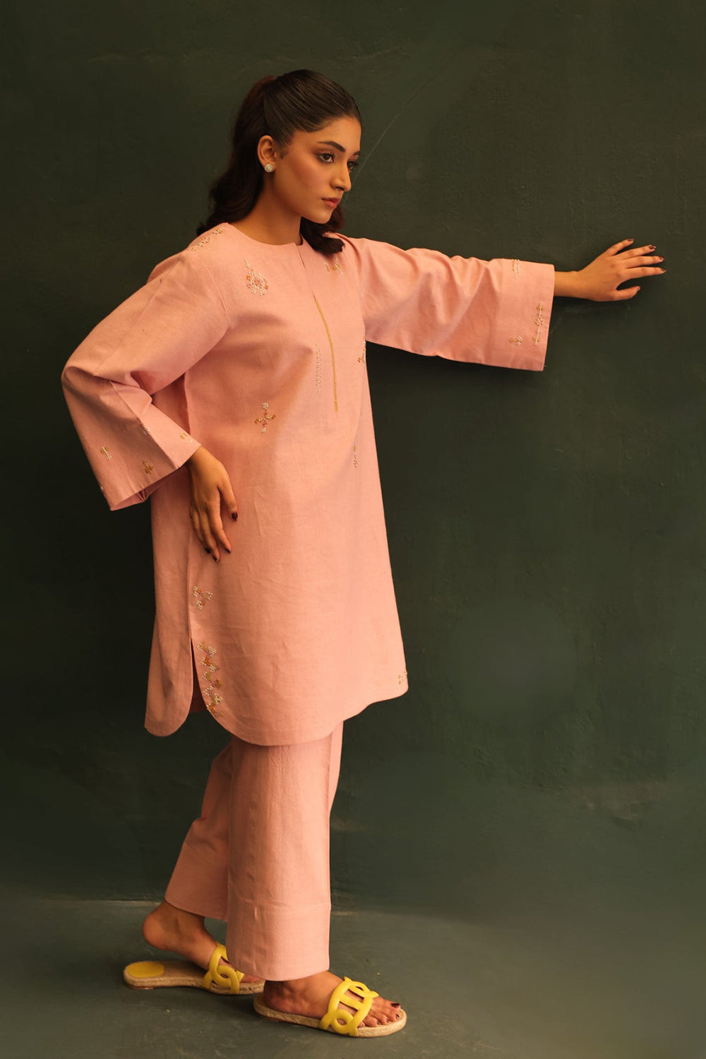 Khushboo & Pankaj Blush Petal Embroidered Kurta Set