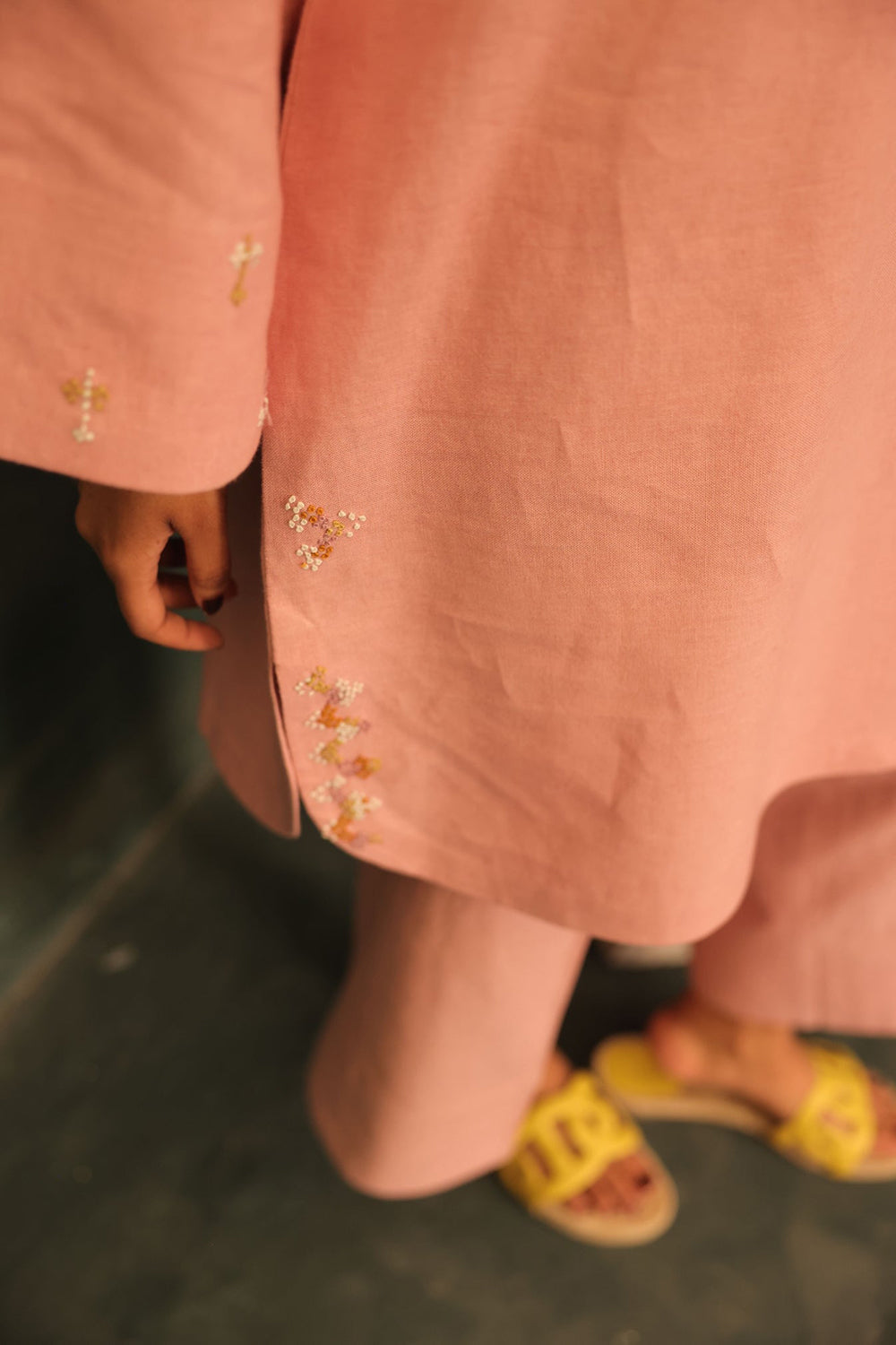 Khushboo & Pankaj Blush Petal Embroidered Kurta Set