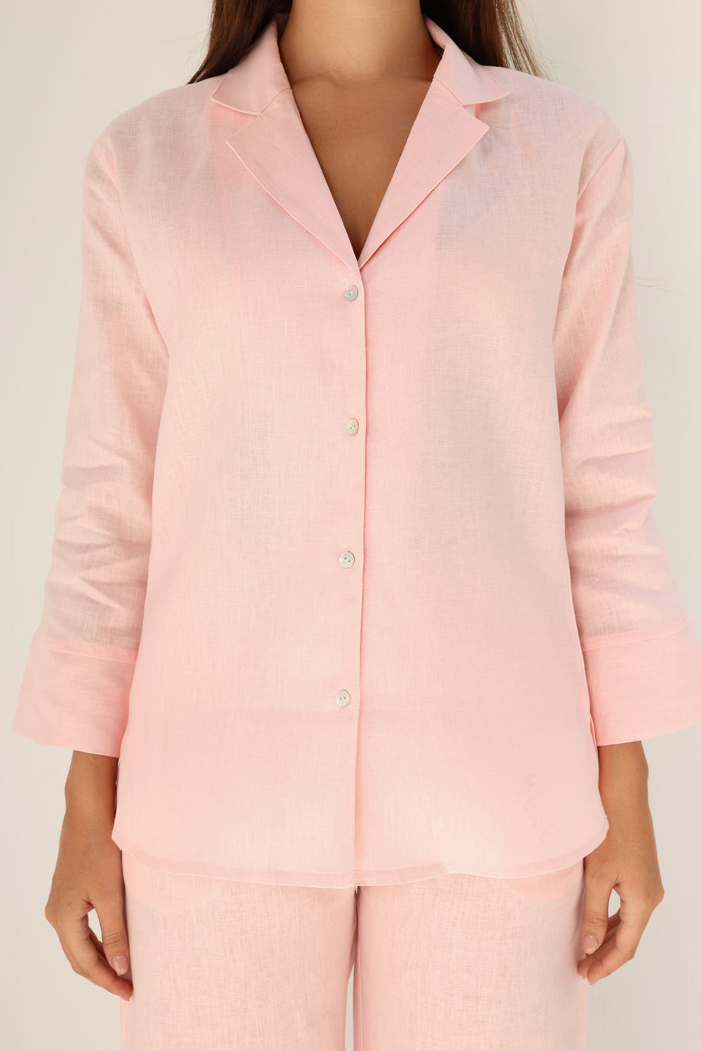 Khushboo & Pankaj Blush Pink Linen Relaxed Co-Ord Set