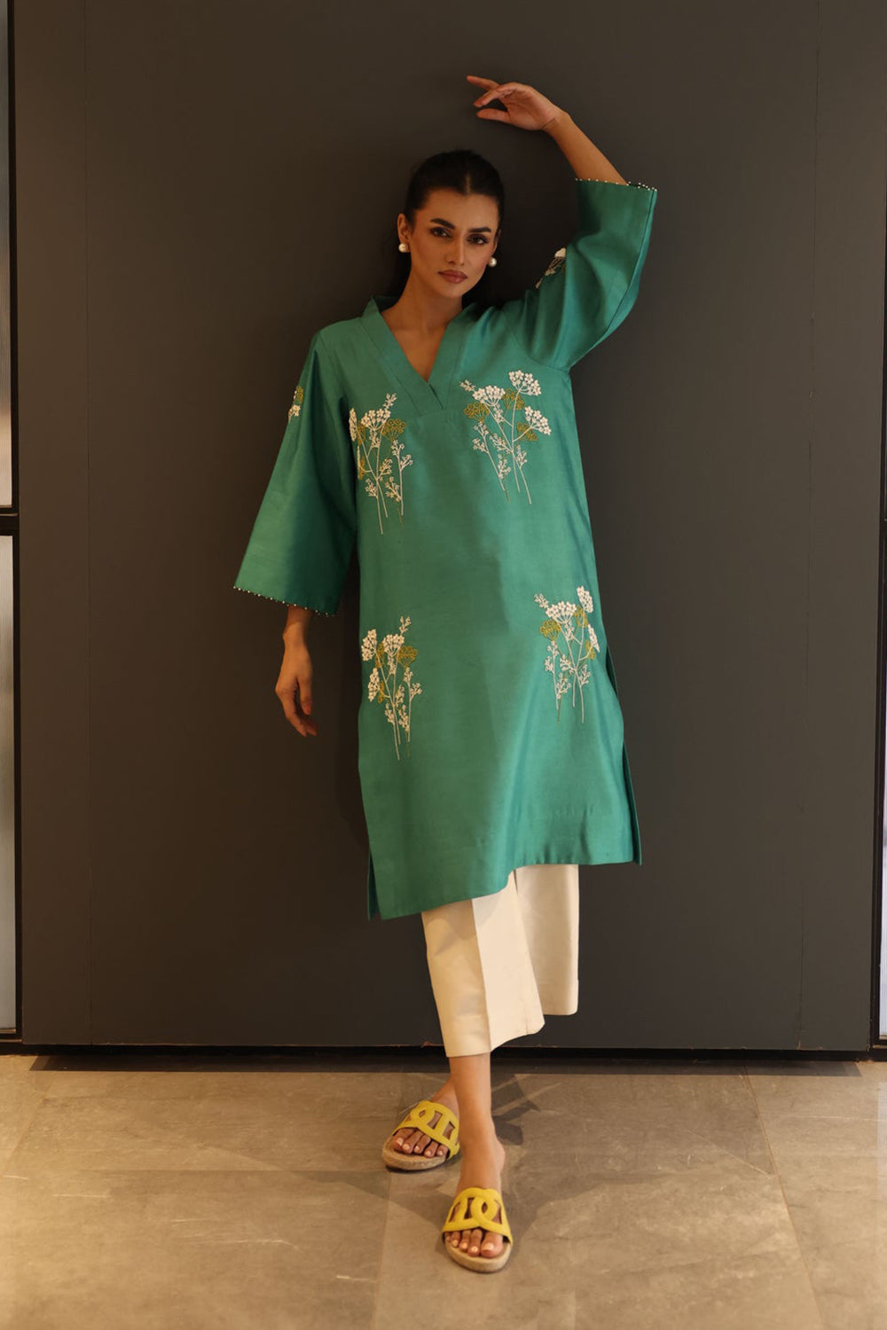 Khushboo & Pankaj Botanical Threadwork Kurta Set