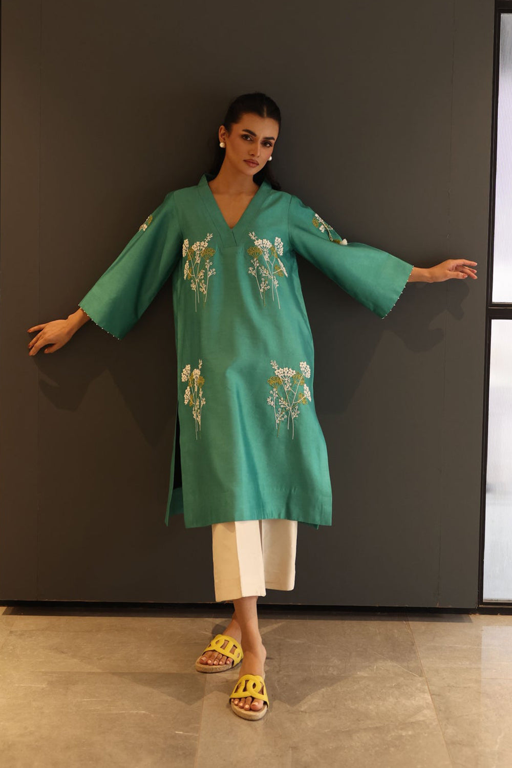 Khushboo & Pankaj Botanical Threadwork Kurta Set