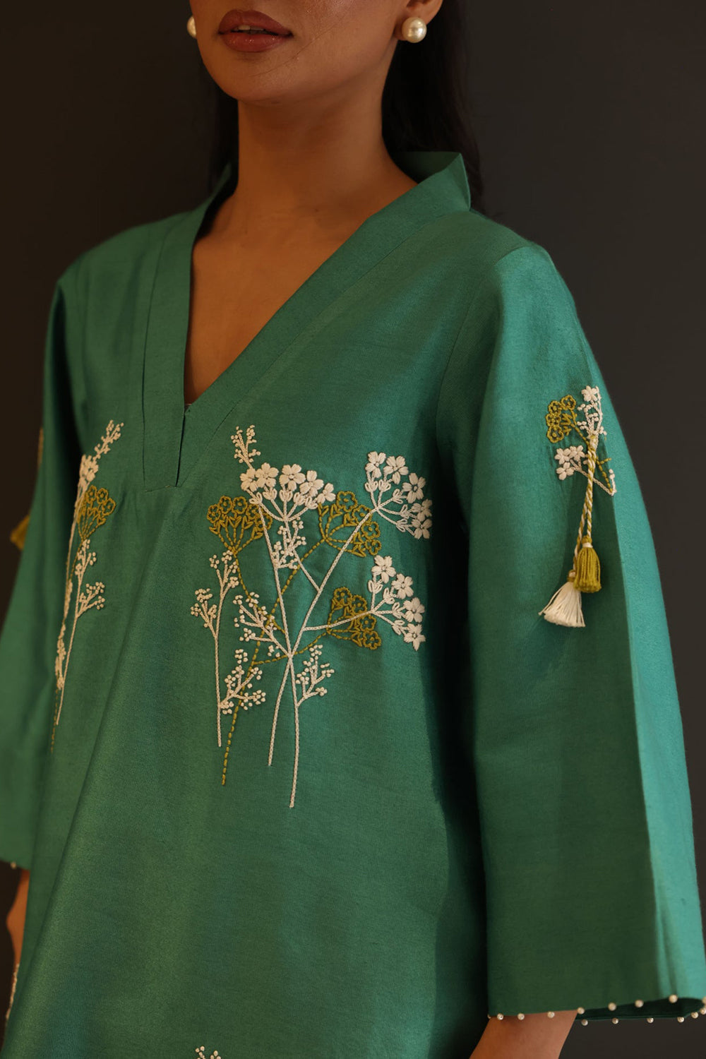 Khushboo & Pankaj Botanical Threadwork Kurta Set
