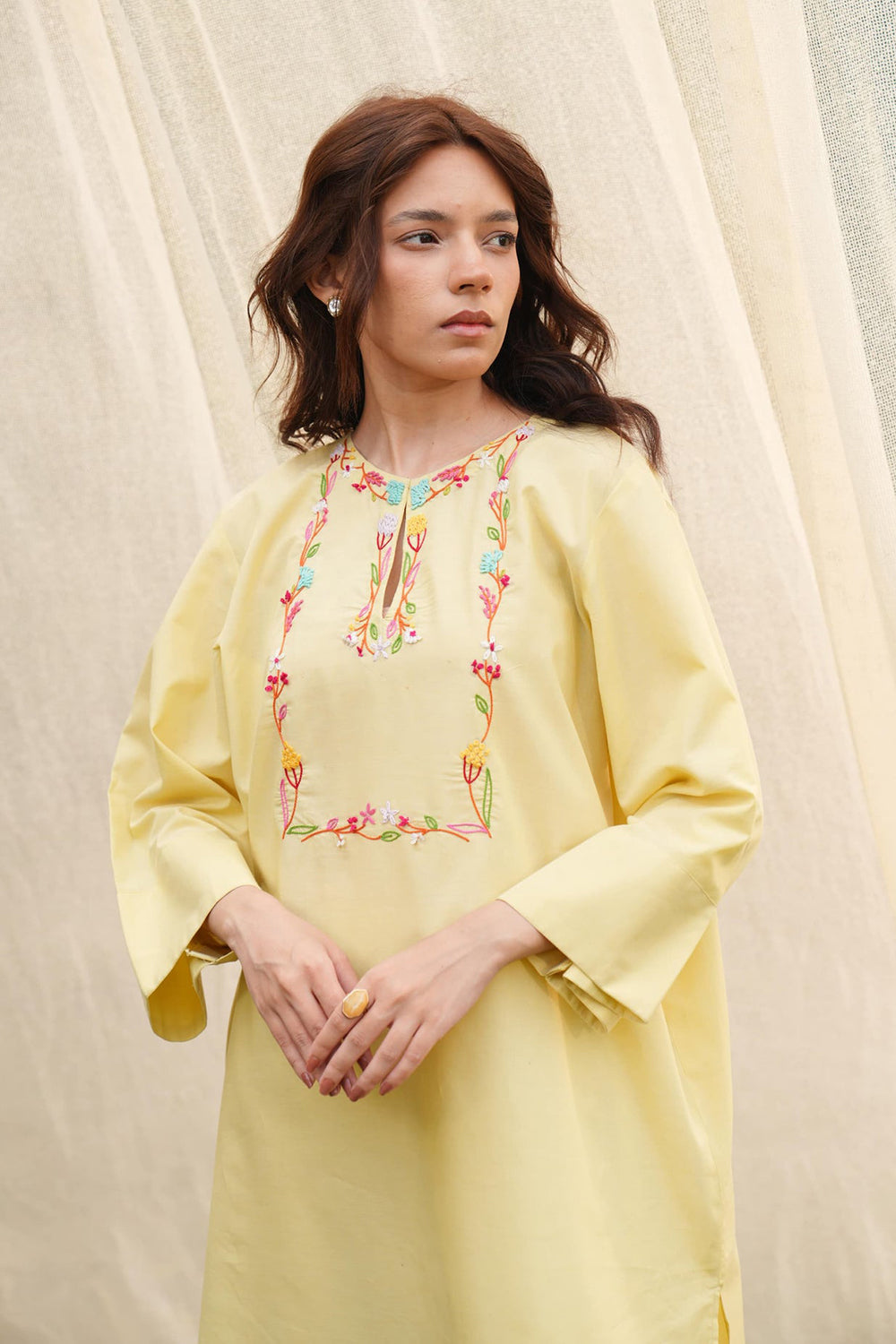 Khushboo & Pankaj Butter Yellow Embroidered Kurta Set