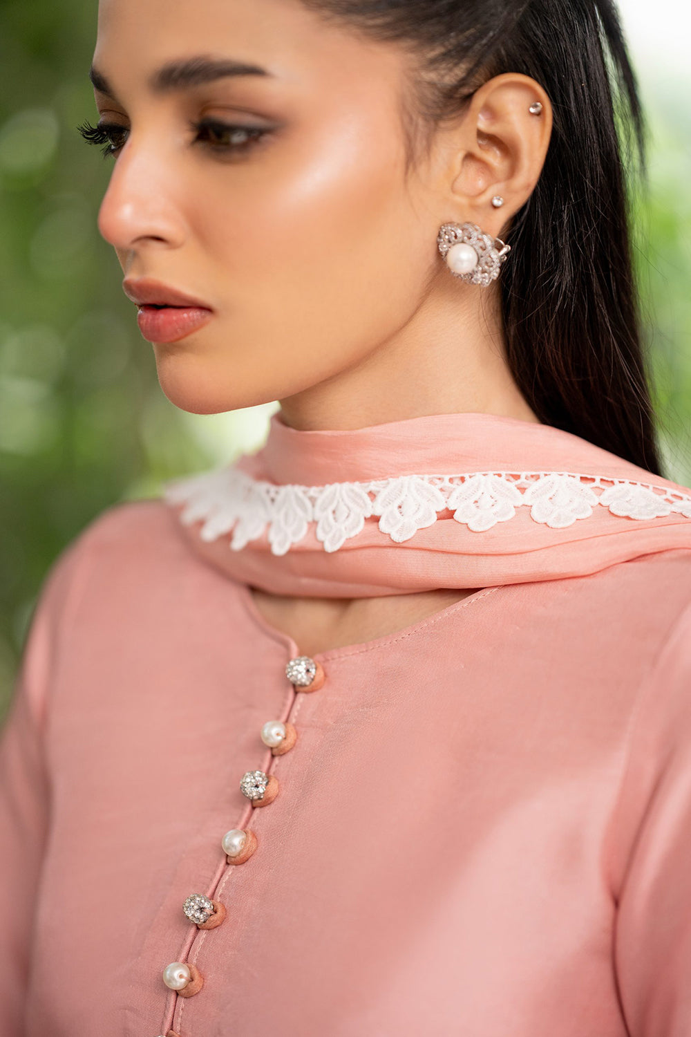 Khushboo & Pankaj Coral Blush Embroidered Suit Set with Dupatta