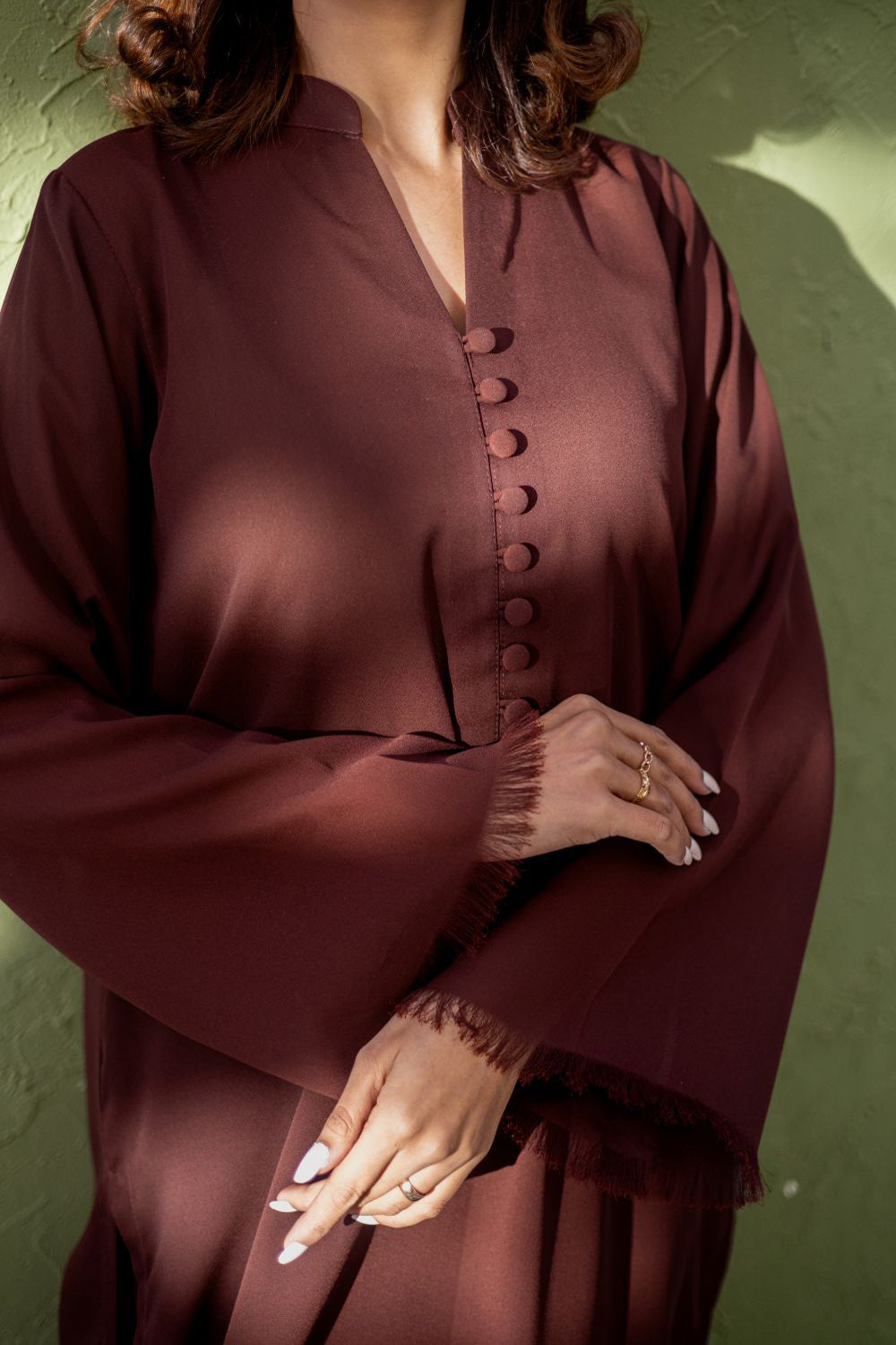 Khushboo & Pankaj Deep Cocoa Button Kurta Set