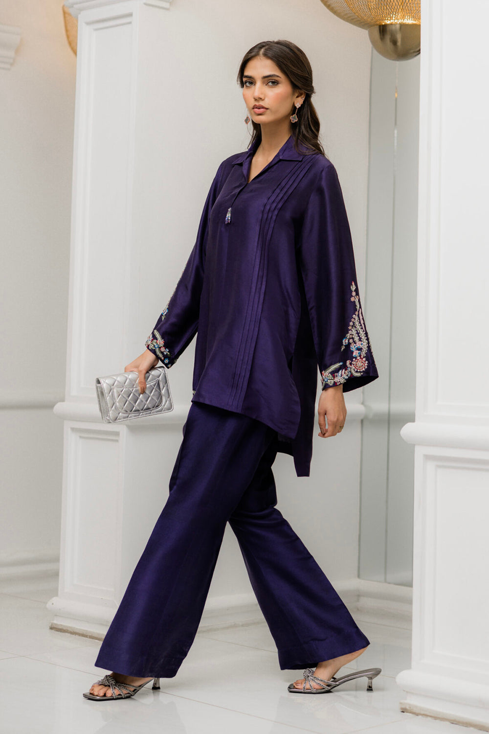 Khushboo & Pankaj Deep Plum Embroidered Co-ord Set