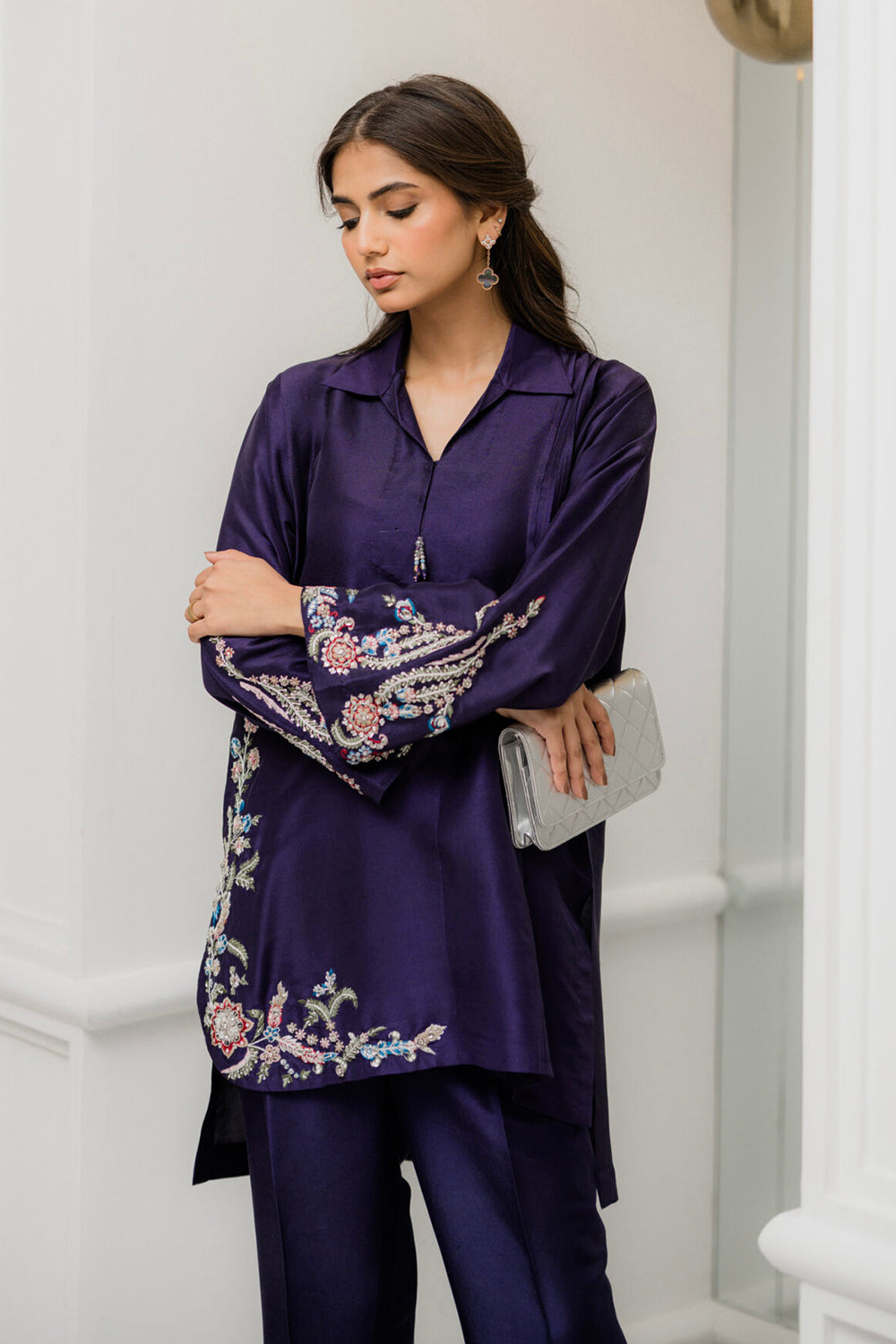 Khushboo & Pankaj Deep Plum Embroidered Co-ord Set