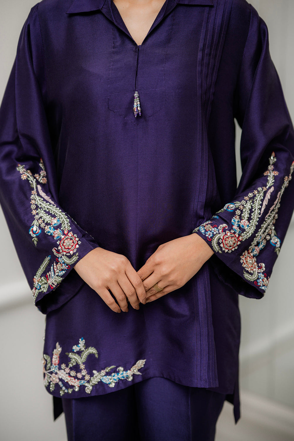Khushboo & Pankaj Deep Plum Embroidered Co-ord Set
