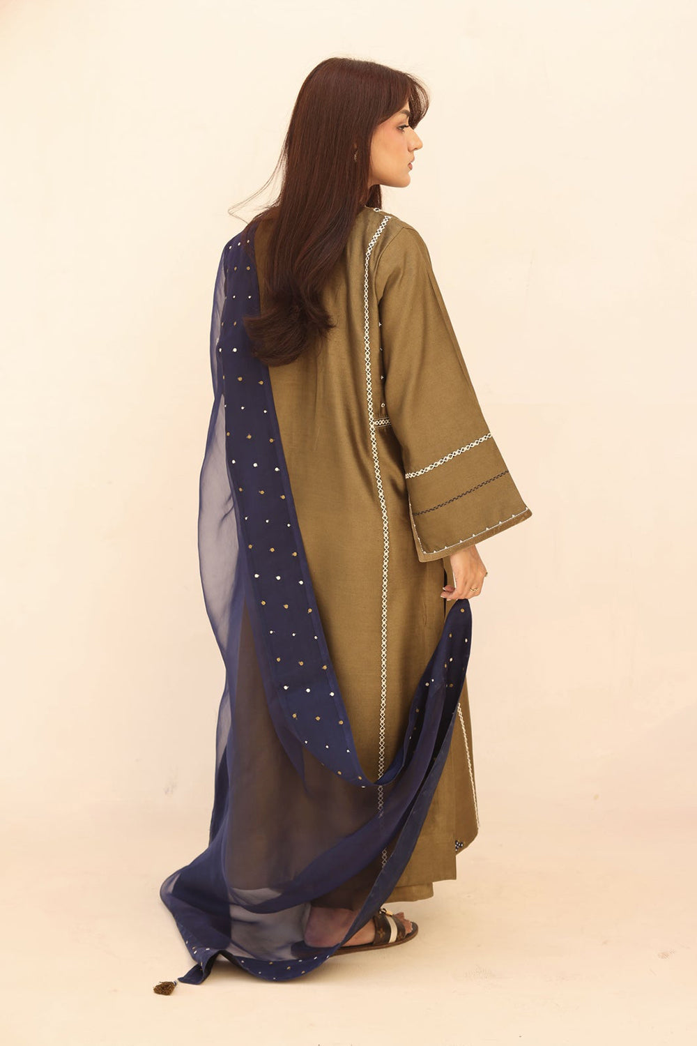 Khushboo & Pankaj Earthy Olive Festive Kurta Set