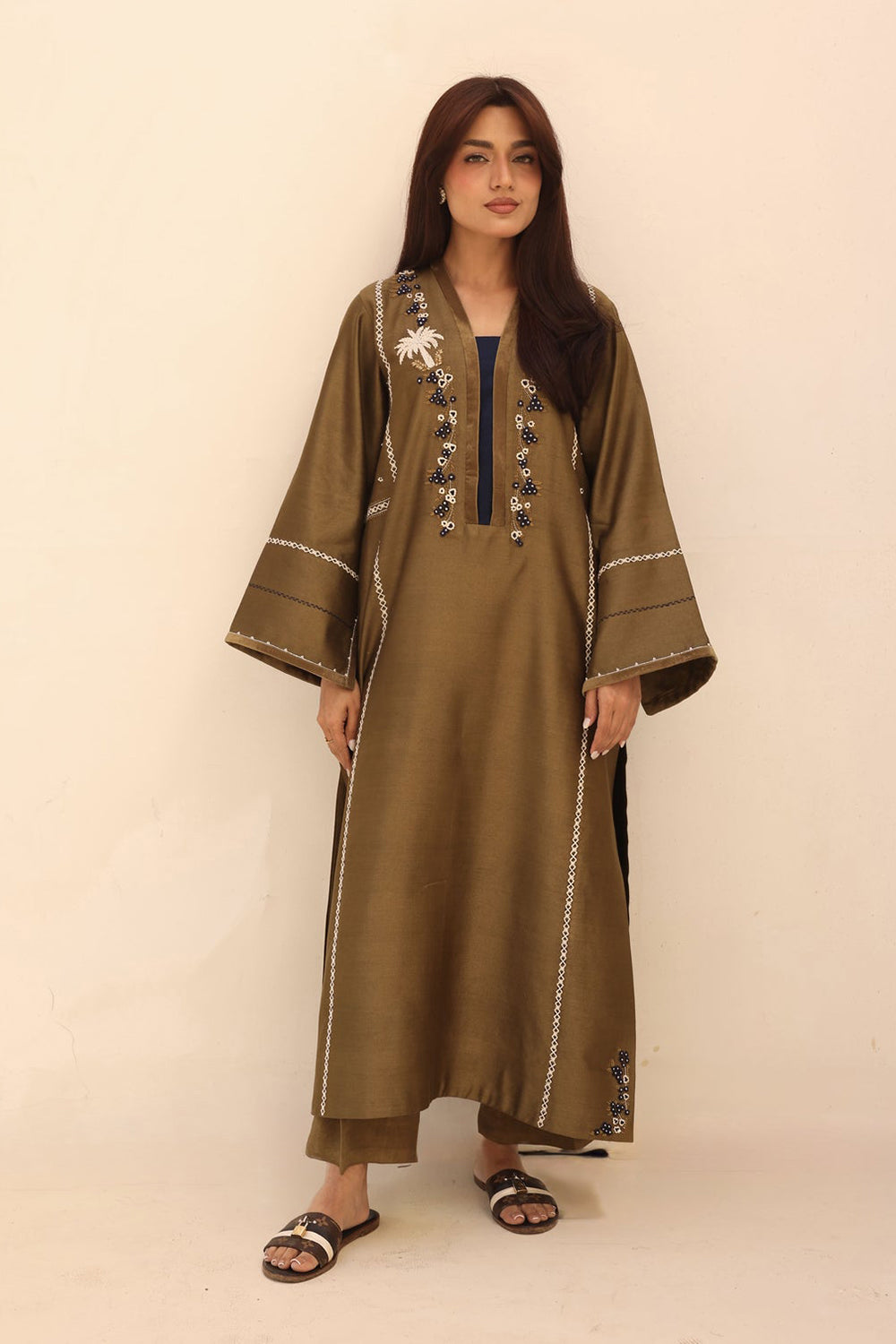 Khushboo & Pankaj Earthy Olive Festive Kurta Set