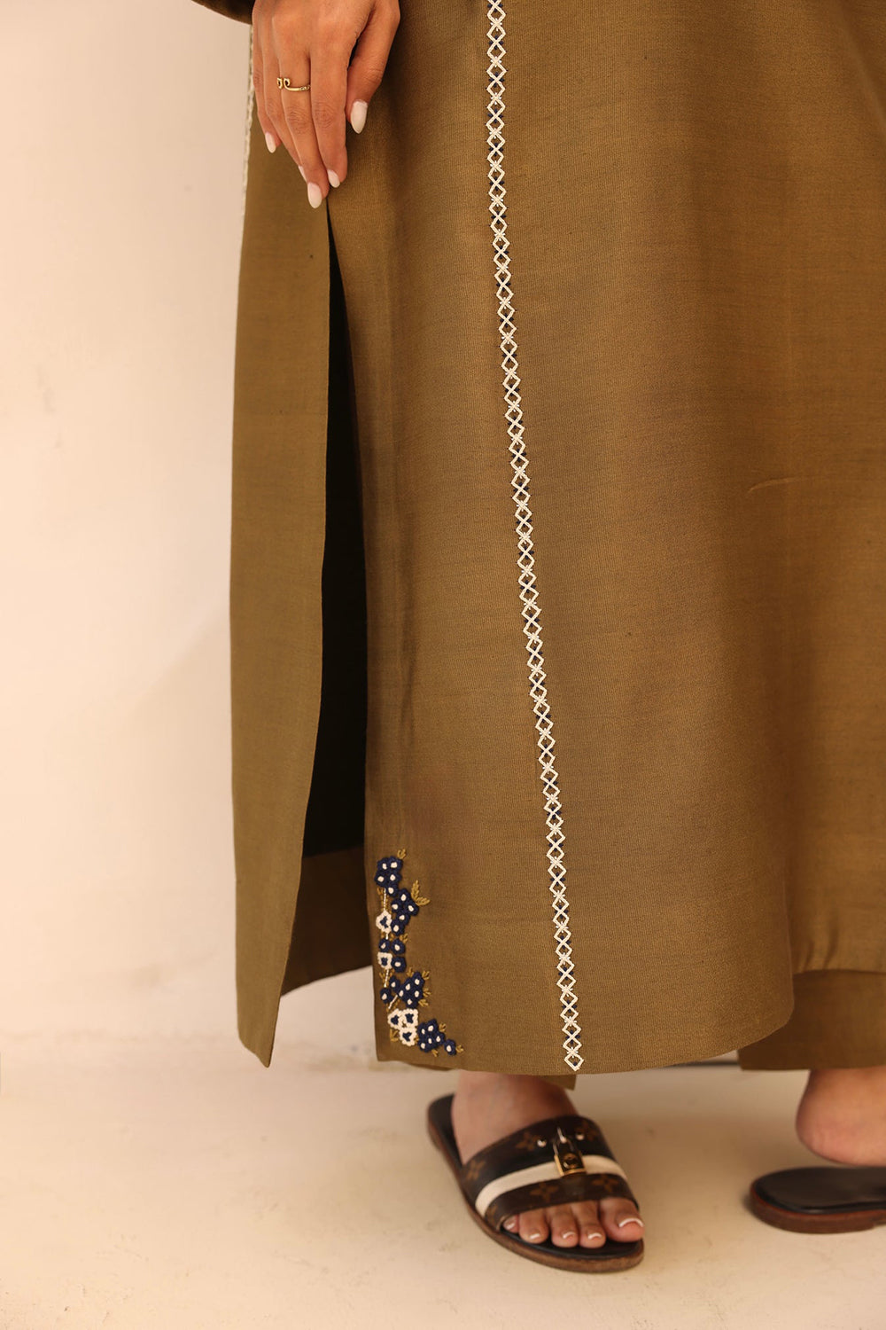 Khushboo & Pankaj Earthy Olive Festive Kurta Set