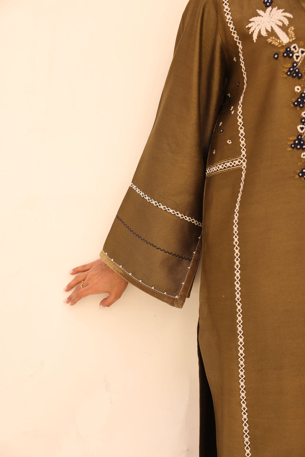 Khushboo & Pankaj Earthy Olive Festive Kurta Set