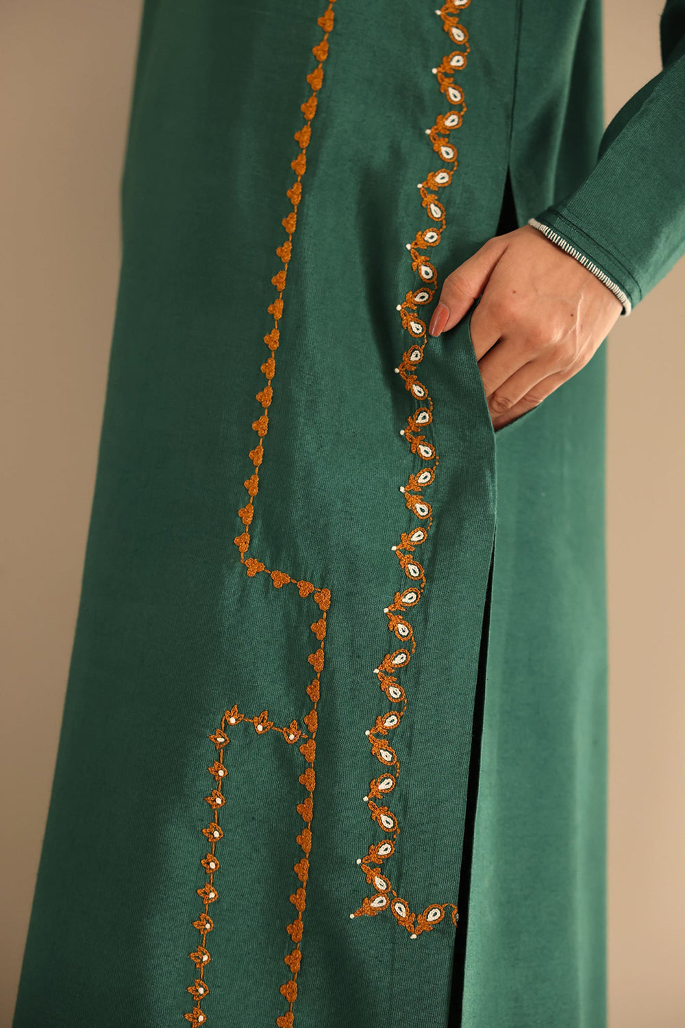 Khushboo & Pankaj Forest Threadwork Kurta Set