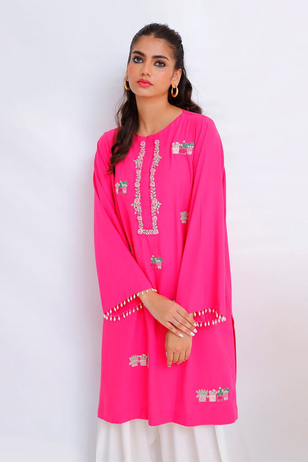 Khushboo & Pankaj Fuchsia Embroidered Kurta Set