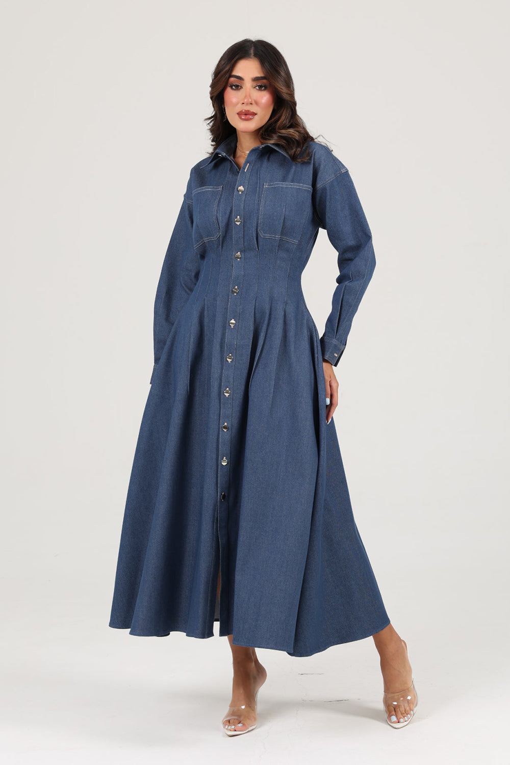 Khushboo & Pankaj Indigo Tailored Denim Shirt Dress