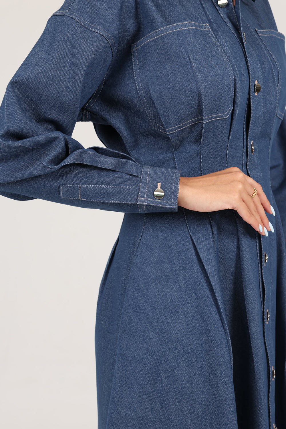 Khushboo & Pankaj Indigo Tailored Denim Shirt Dress