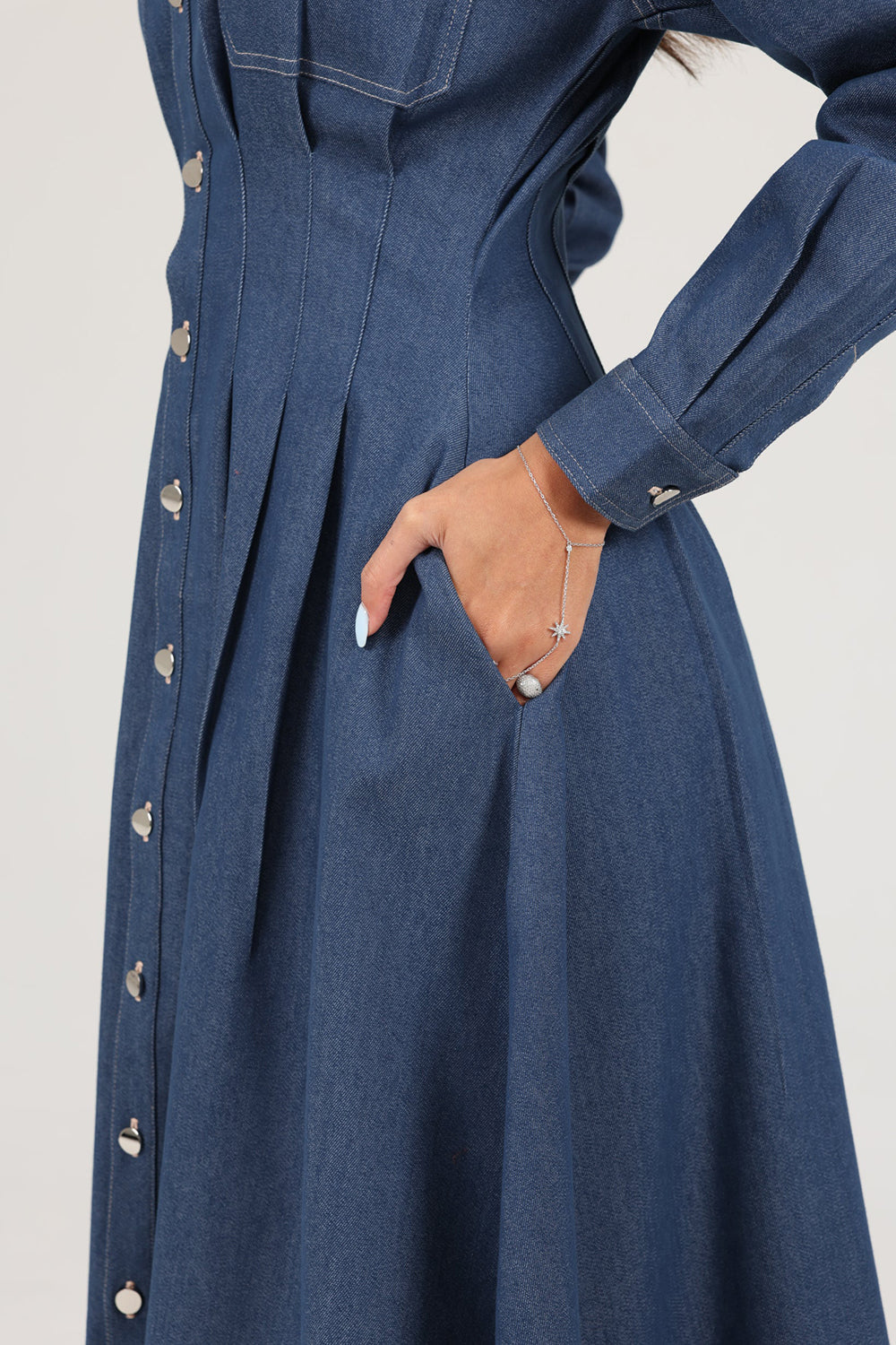 Khushboo & Pankaj Indigo Tailored Denim Shirt Dress
