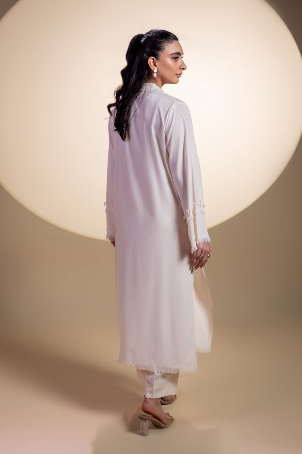 Khushboo & Pankaj Ivory Pintuck Kurta Set