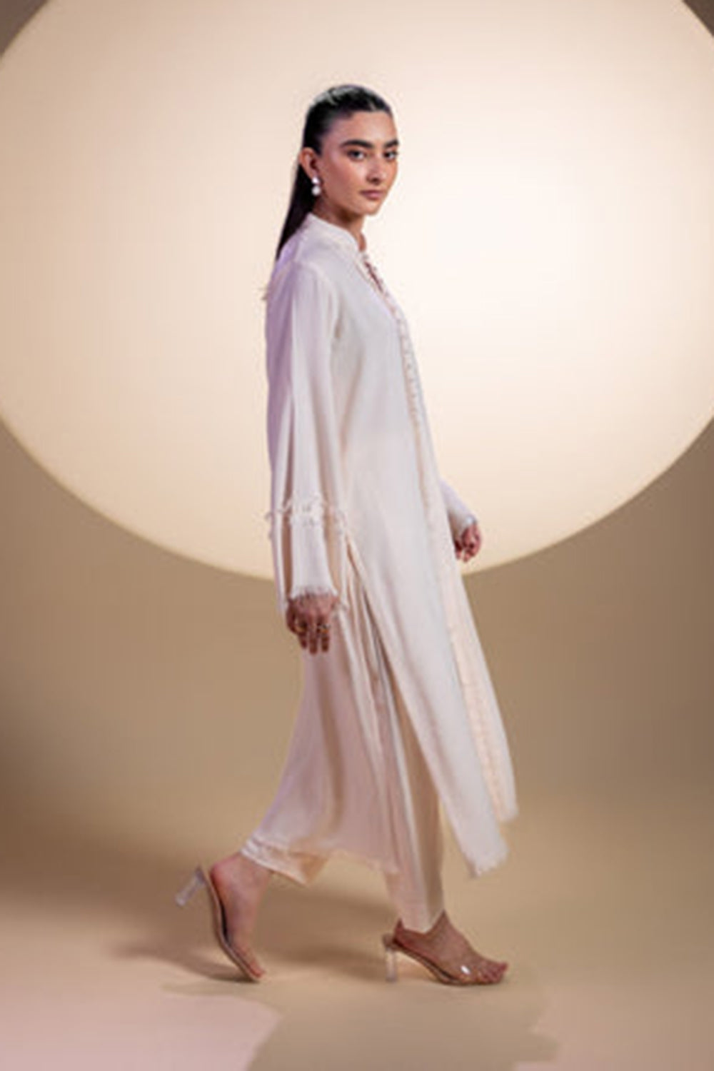 Khushboo & Pankaj Ivory Pintuck Kurta Set
