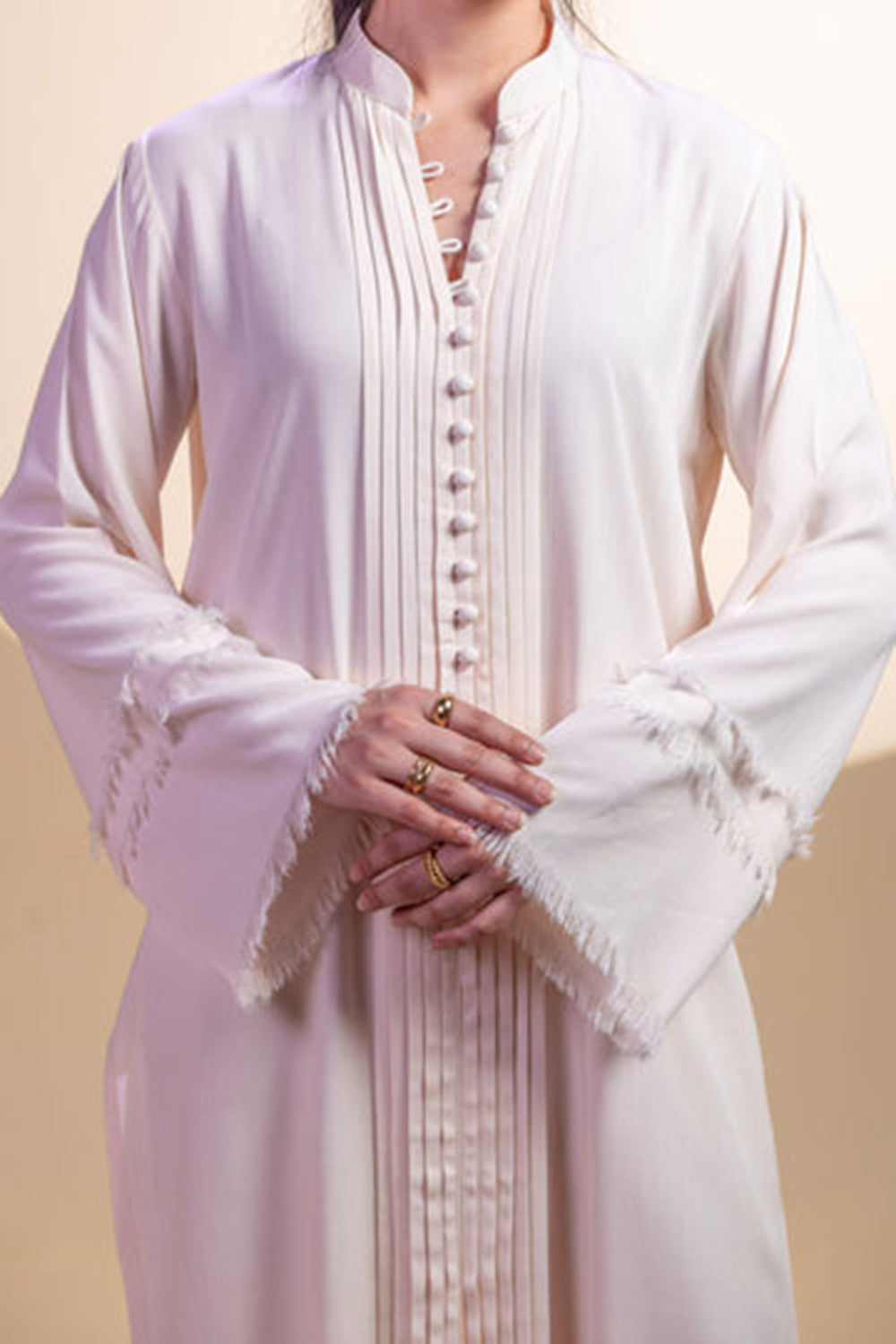 Khushboo & Pankaj Ivory Pintuck Kurta Set