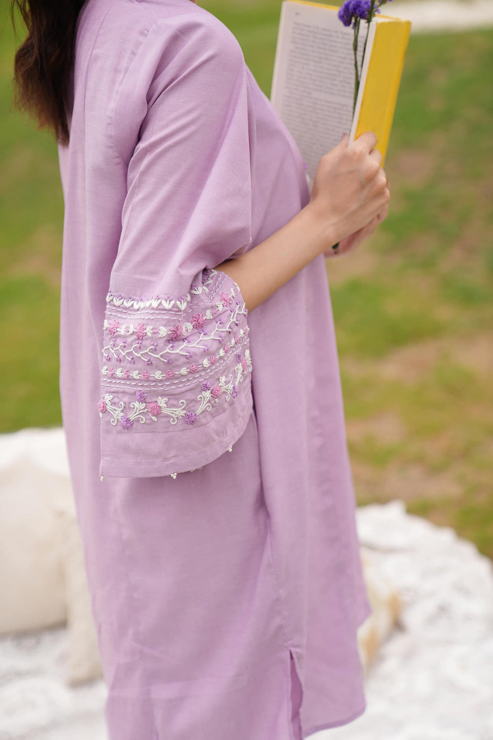 Khushboo & Pankaj Lilac Cotton Kurta Set