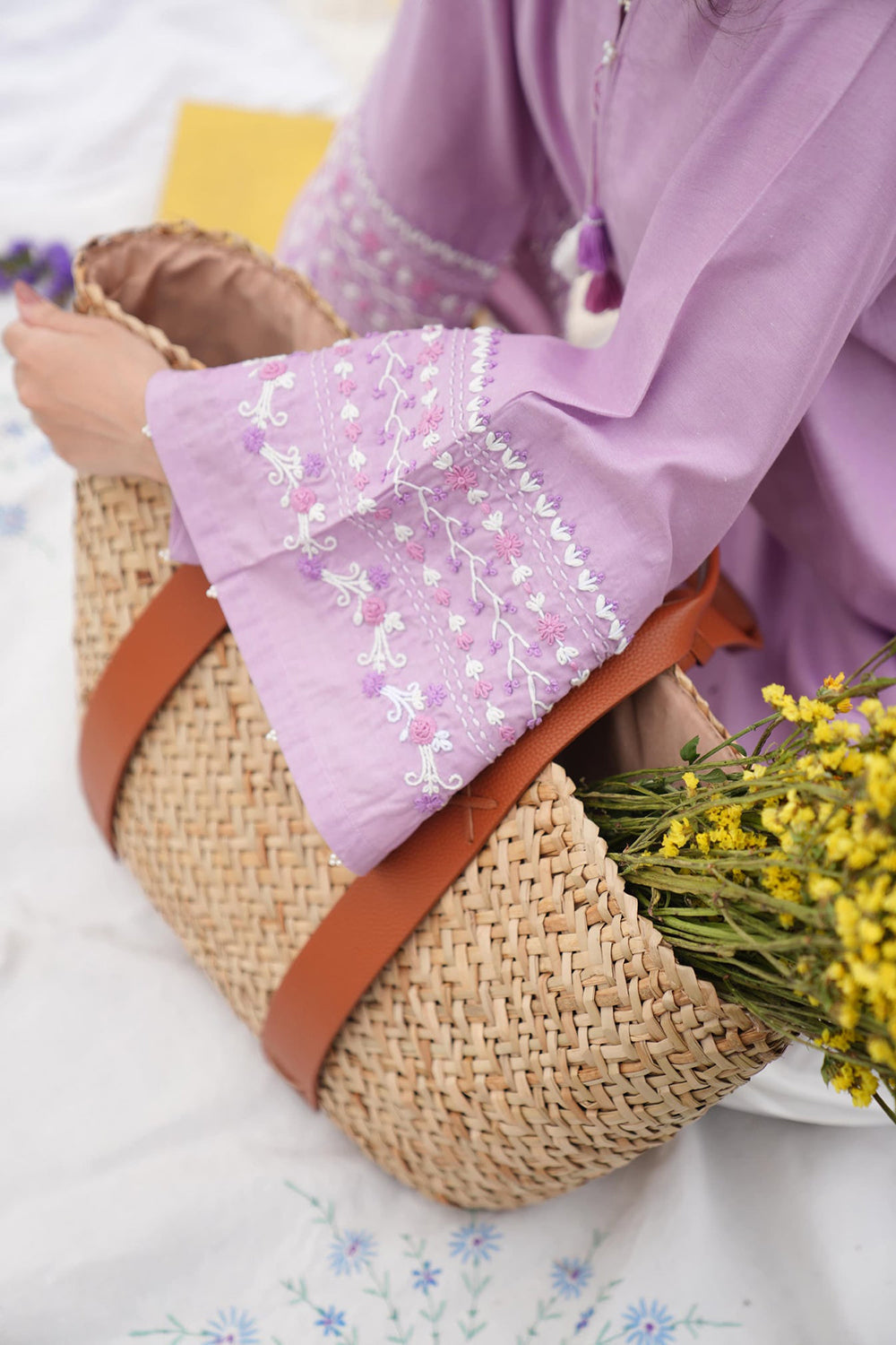 Khushboo & Pankaj Lilac Cotton Kurta Set