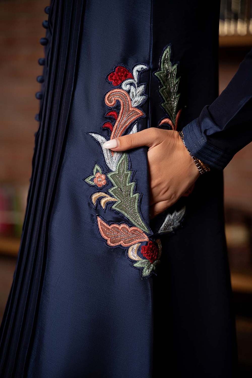 Khushboo & Pankaj Midnight Blue Embroidered Panel Kurta Set