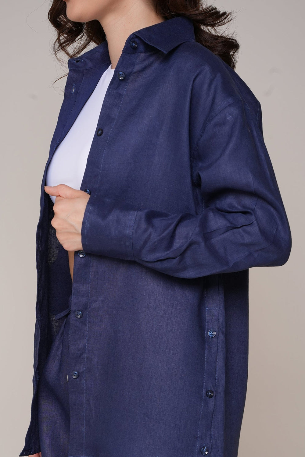 Khushboo & Pankaj Midnight Navy Linen Relaxed Co-Ord Set