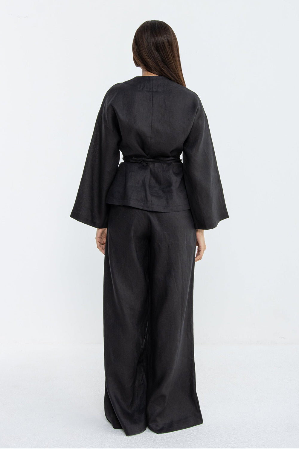 Khushboo & Pankaj Midnight Veil Linen Wrap Co-Ord Set
