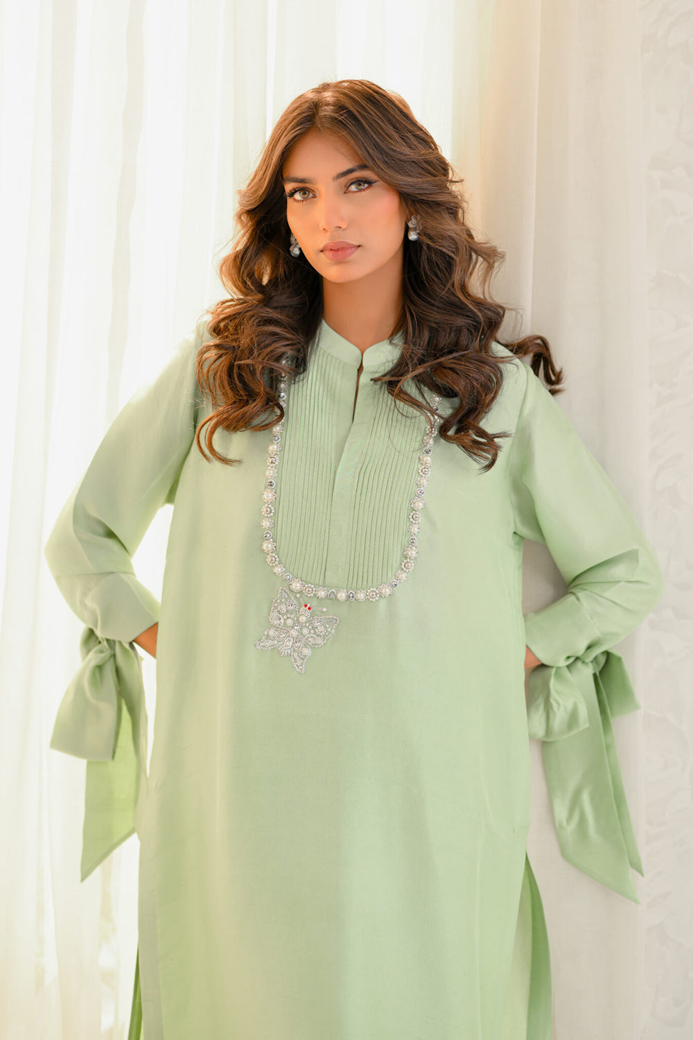 Khushboo & Pankaj Mint Green Silk Suit Set
