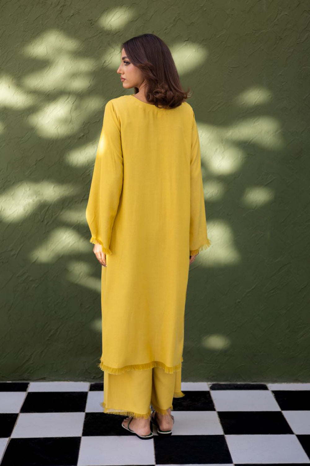 Khushboo & Pankaj Muted Marigold Fringe Kurta Set